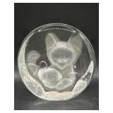 Vintage Cat Crystal Paperweight Zajecar 24% Lead