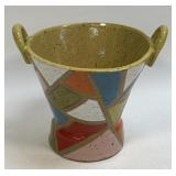 Handmade Ceramic Vibrant Geometric Design Double