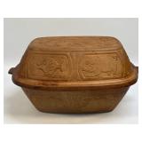 (T) Terracotta Clay Baker w Lid Extra Large