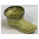 Vintage Green Boot Planter Elf Shoe Vase Mid