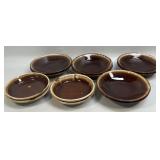 (T) 12 Vintage Hull/USA Pottery Brown Drip Glaze