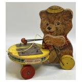 (T) 1964 Vintage Fisher Price Teddy Zilo Wood