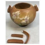 Roseville Iris Basket Broken Handle All Pieces