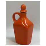 Italian Orange Ceramic Decanter With Stopper