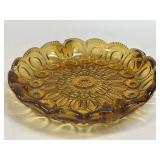 Vintage LE Smith Amber Moon & Stars Glass