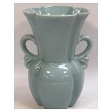 Vintage Haeger Pottery Vase Aqua Double Loop