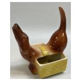 Vintage MCM Ceramic Dachshund Weenie Dog Valet
