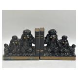 Vintage KITSCH Black POODLE Two Dogs HP Gilded