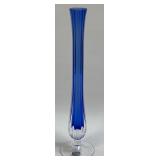 Vintage Crystal 24% Cobalt Blue Glass Bud Vase J.
