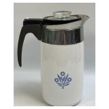 (T) Vintage Corning Ware Cornflower Coffee Pot