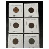 6 Indian Head Cents As Pictured