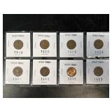 8 Wheat Pennies As Pictured