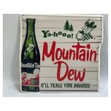 Retro Style Yahoo Mountain Dew Sign Embossed