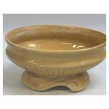 Vintage Mustard Oval Planter Footed Glazed Yellow