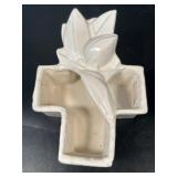 McCoy Pottery Planting Dish Cross Leaves Berries