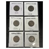 6 Buffalo Nickels As Pictured