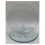 (T) Set of 2 5.25ï¿½  Round Clear Bent Glass Plate