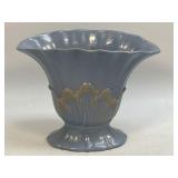 Vintage Rum Rill Fan Vase Semi Gloss Cadet Blue