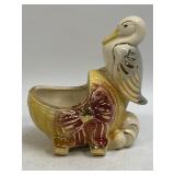 Vintage Shafer 23K Gold Trim Stork Bassinet Baby