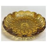 Vintage LE Smith Amber Moon & Stars Glass