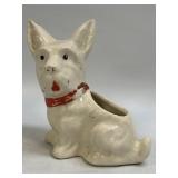 Vintage White Glazed Scottie Dog Planter 50