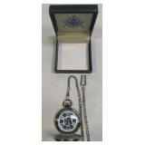 Freemason MASONIC Pocket Watch w/Chain