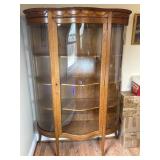 Oak Bow Front Curio 65" x 45" x 17 1/2"- Middle