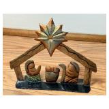 Handmade Metal Art Deco Nativity 7 1/2" x 6"