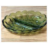 Vintage Anchor Hocking Divided Relish Dish 7"