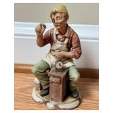 7" Enesco Imports Porcelain Bisque Figurine Clock
