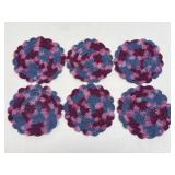 (B) Set of 6 Handmade Crochet Coasters
