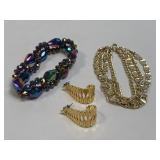 (B) 3 Pc Costume Jewelry As Pictured 2 Bracelets
