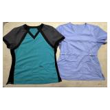 (B) 2 Scrub Tops Size Medium As Pictured