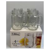 (B) Libbey County Fair Drinking Jar Set of 4 IOB