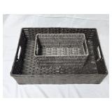 Woven Wicker Baskets 13"x 19"x 5" & 6ï¿½"x 11ï¿½"x