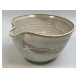 (A) Handmade Ceramic Spouted Bowl Signed by