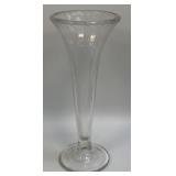 (A) Large Glass Tulip Vase Vintage 11.75ï¿½