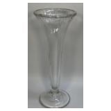 (A) Large Glass Tulip Vase Vintage 12ï¿½