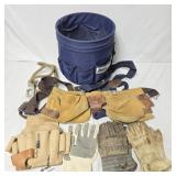 Work Bucket w/ Tool Belts, Gloves & more