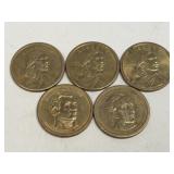 (SC) 5 Golden Coins- 3 Sacajawea and 2
