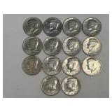 (SC) 14 Kennedy Half Dollars