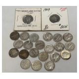 (SC) 23 Assorted Silver Dimes 90% Silver