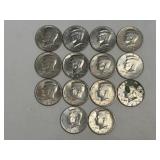 (SC) 14 Kennedy Half Dollars