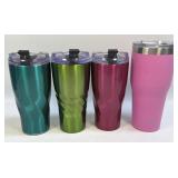 (B) 4 Stainless Tumblers-1 zak! And 3 primula As