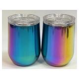 (B) 12 Oz Wine Tumbler - Multicolored - Set Of 2