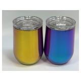 (B) 12 Oz Wine Tumbler - Multicolored - Set Of 2
