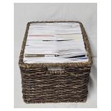 Wicker Basket w/ Approx 78 Assorted DVD Movies