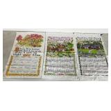 (A) Vintage 1967, 1974 and 1975 Linen Calendar