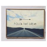 Framed Canvas Print "Follow That Dream" 16"x 12"