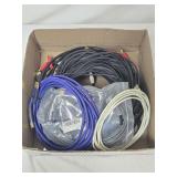 Box of Assorted Cords- HDMI, USB 2.0 , A/V & more